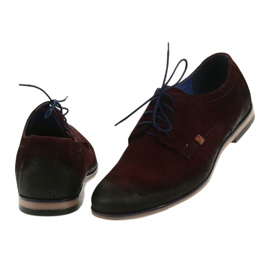 Sapatos masculinos de camurça Nikopol 1709 cor de vinho vermelho 4