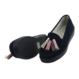 Mocassins femininos de camurça Filippo 661 azul marinho azul-marinho 5
