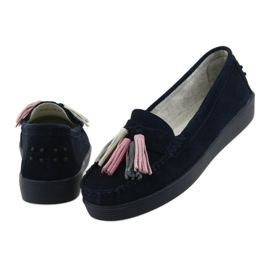 Mocassins femininos de camurça Filippo 661 azul marinho azul-marinho 4