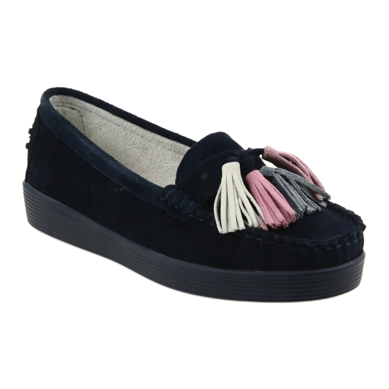 Mocassins femininos de camurça Filippo 661 azul marinho azul-marinho 1