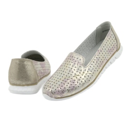 Filippo 663, lordes de couro esportivo feminino branco rosa 4