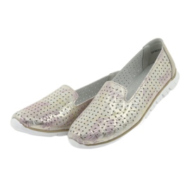 Filippo 663, lordes de couro esportivo feminino branco rosa 3