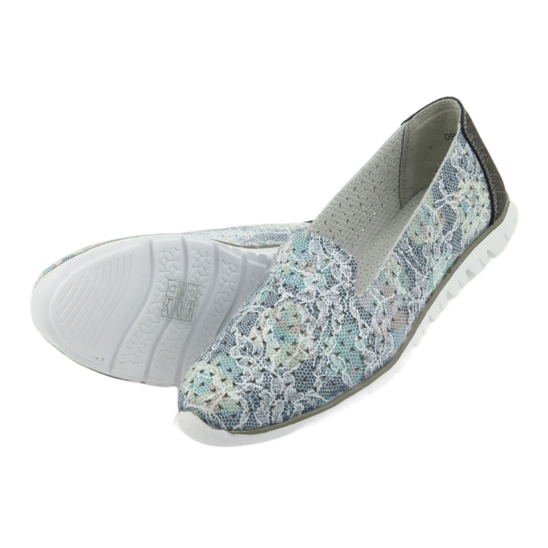 Filippo 663, lordes de couro esportivo feminino branco azul cinza verde 5