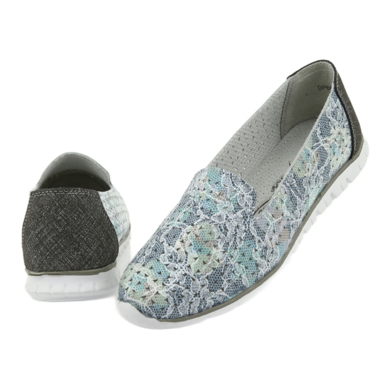 Filippo 663, lordes de couro esportivo feminino branco azul cinza verde 4