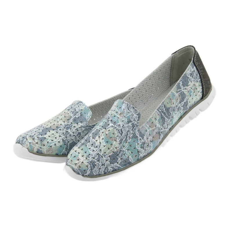 Filippo 663, lordes de couro esportivo feminino branco azul cinza verde 3