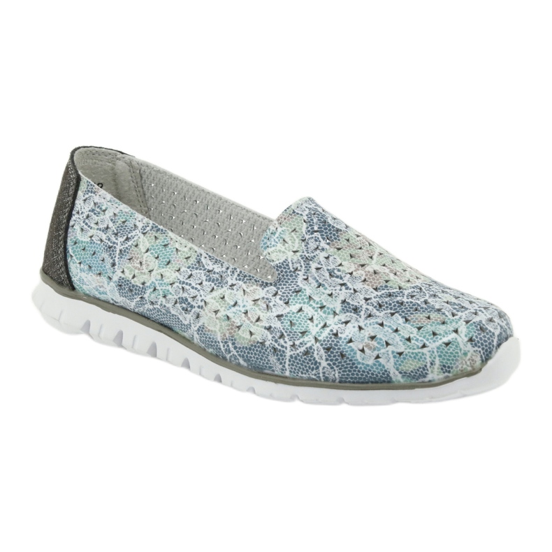 Filippo 663, lordes de couro esportivo feminino branco azul cinza verde 1