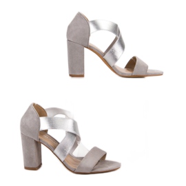 Super Mode Sandálias de salto alto cinza 1