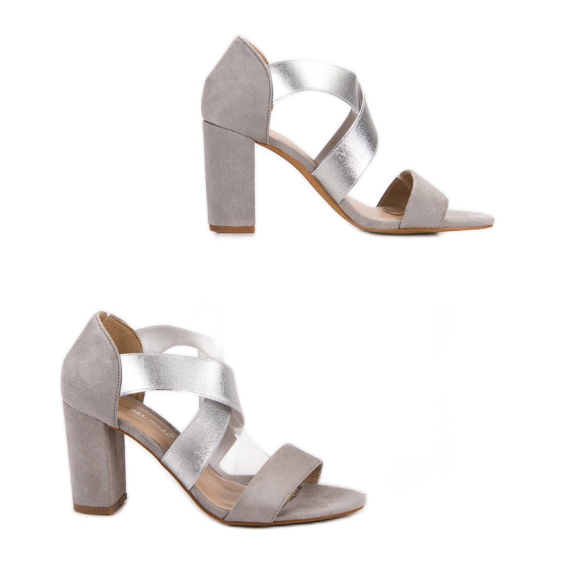 Super Mode Sandálias de salto alto cinza 1
