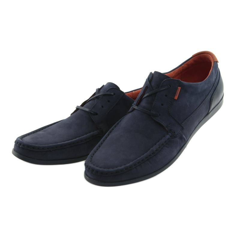 Mocassins amarrados Badura 3175 azul marinho laranja 3