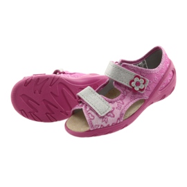 Sapatos infantis Befado pu 065X123 cinza rosa 5