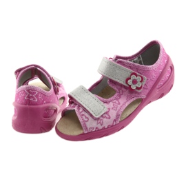 Sapatos infantis Befado pu 065X123 cinza rosa 4