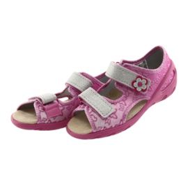 Sapatos infantis Befado pu 065X123 cinza rosa 3