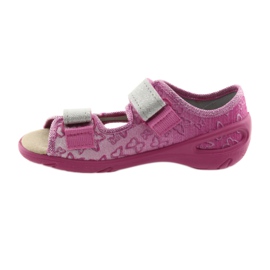Sapatos infantis Befado pu 065X123 cinza rosa 2