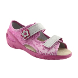 Sapatos infantis Befado pu 065X123 cinza rosa 1