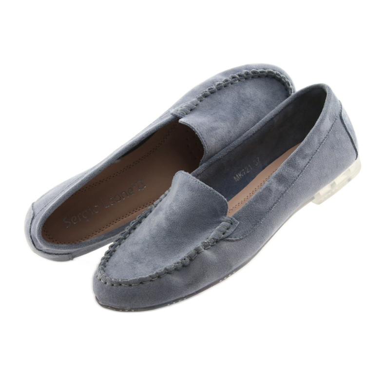 Mocassins femininos de camurça Sergio Leone 721 azul 5