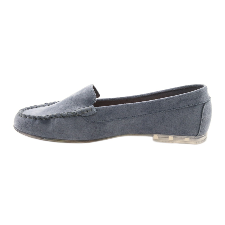 Mocassins femininos de camurça Sergio Leone 721 azul 2