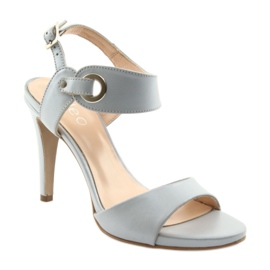 Sandálias de couro em um alfinete Edeo 3208 cinza 1