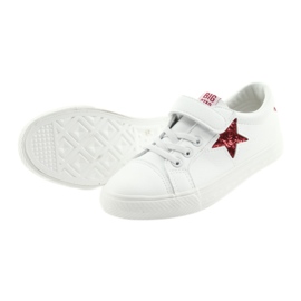 Big Star Tênis de velcro estrela grande 374102 branco vermelho 5