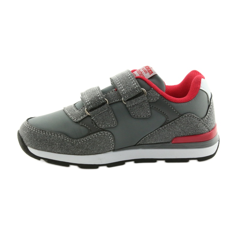American Club Sapatos esportivos com palmilha de couro BS08 americano cinza vermelho 2