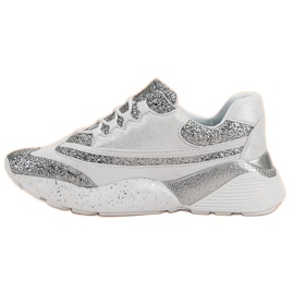 Calçado desportivo com glitter VICES branco 1 Calçado desportivo com glitter VICES branco 1
