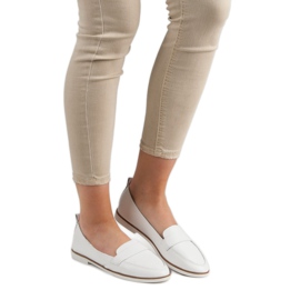 Mazaro Mocassins de Couro Branco 1