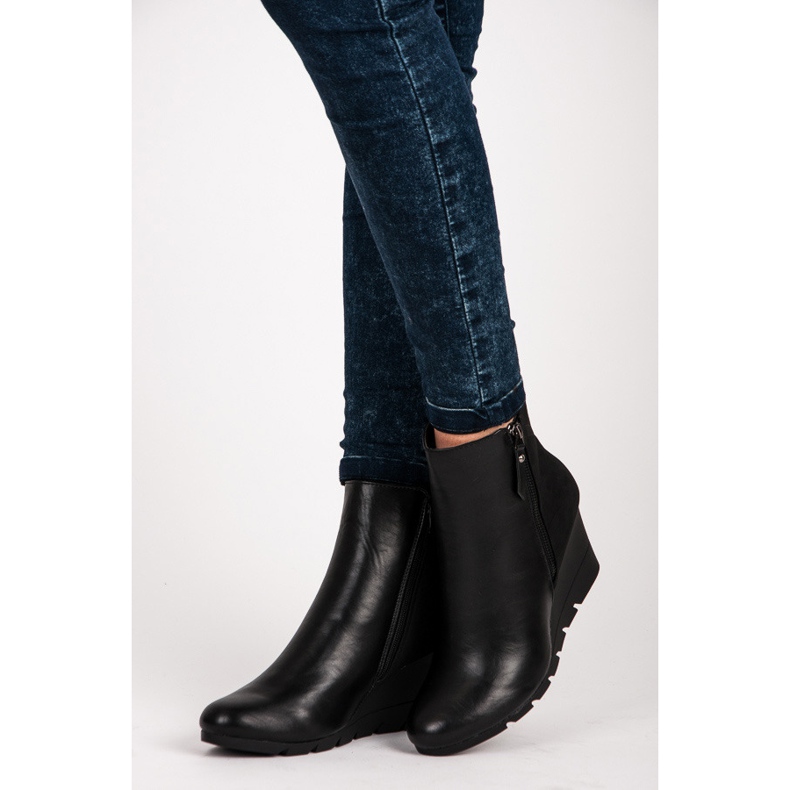 J. Star Botas de cunha elegantes preto 1