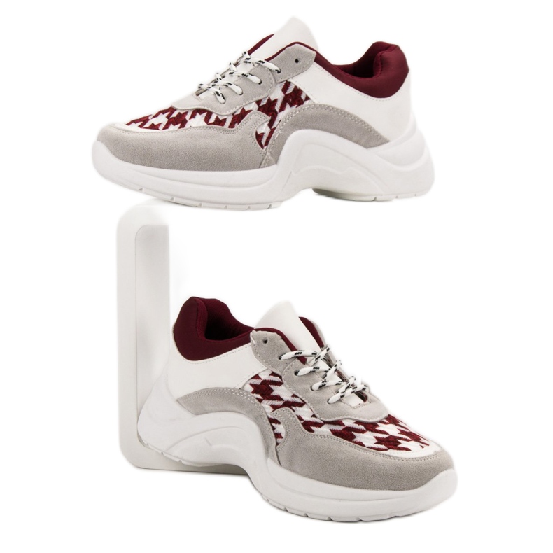 Kylie Calçados Esportivos Com Estampa cinza vermelho 2