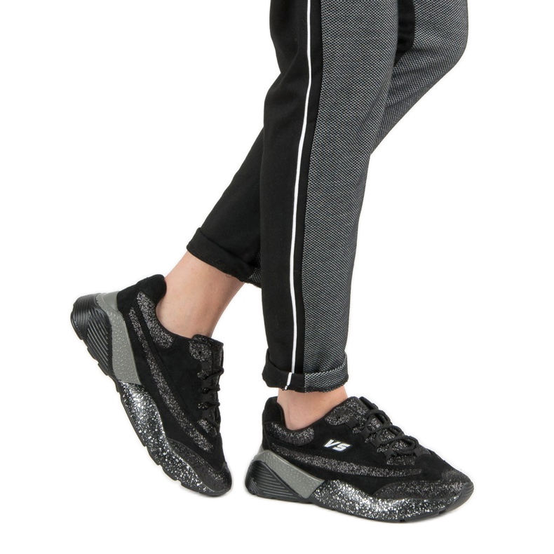 Calçado desportivo com glitter VICES preto 1