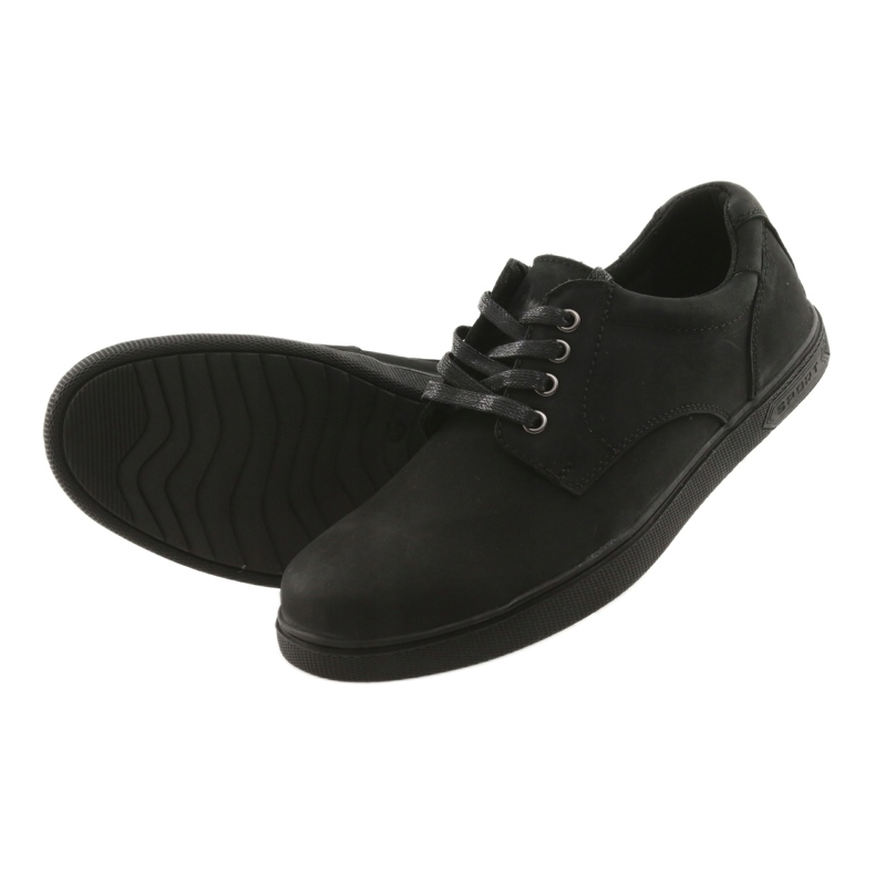 American Club Black -Cicle sapatos de couro masculinos preto 4