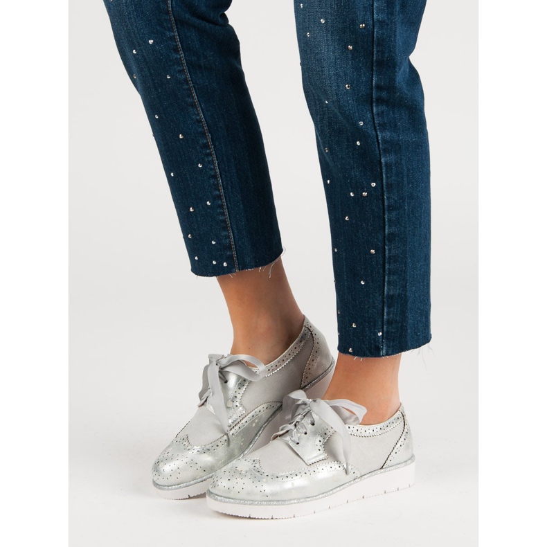 Vices Sapatos amarrados com uma fita cinza 1