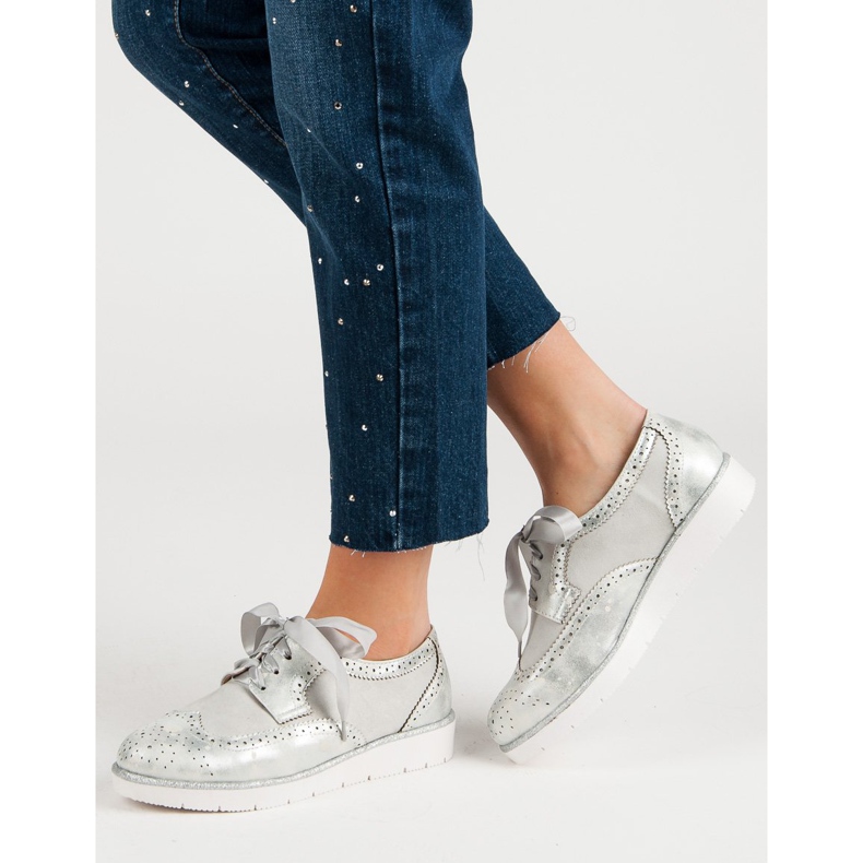 Vices Sapatos amarrados com uma fita cinza 2