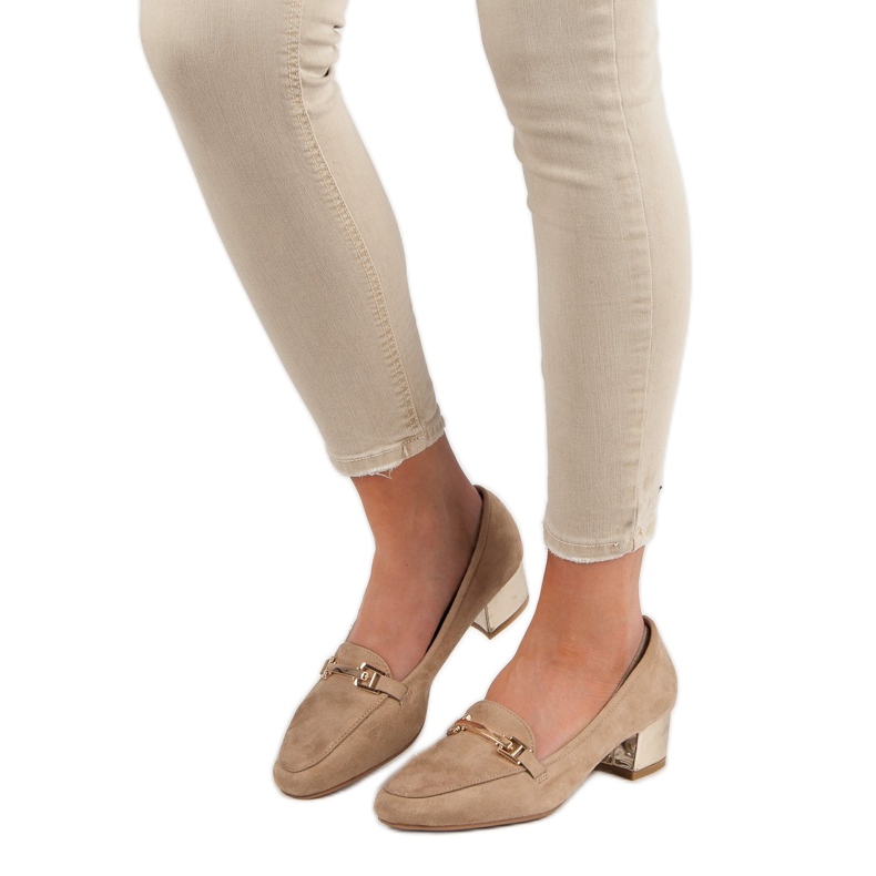 Kylie Mocassins de salto alto marrom 1