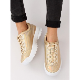 Sapatos esportivos holográficos dourados 82017 Gold 2