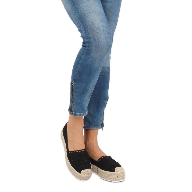 Alpercatas de renda preta A8692 Preta preto 1