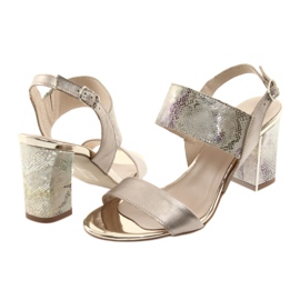 Sandálias no Gamis 3390 Gold Post / réptil de gasolina dourado 4