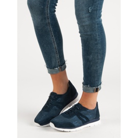 Filippo Sapatos esportivos de couro marinho azul 2