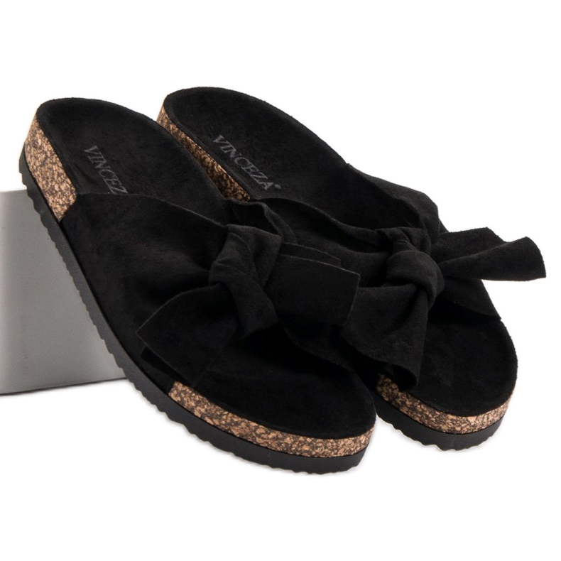 Chinelos VINCEZA com laço preto 1 Chinelos VINCEZA com laço preto 1