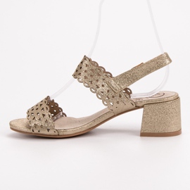 Kylie Sandálias de salto alto ouro dourado 2