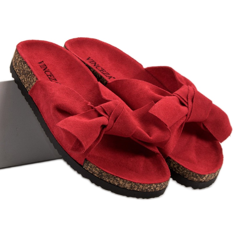 Chinelos VINCEZA com laço vermelho 2 Chinelos VINCEZA com laço vermelho 2
