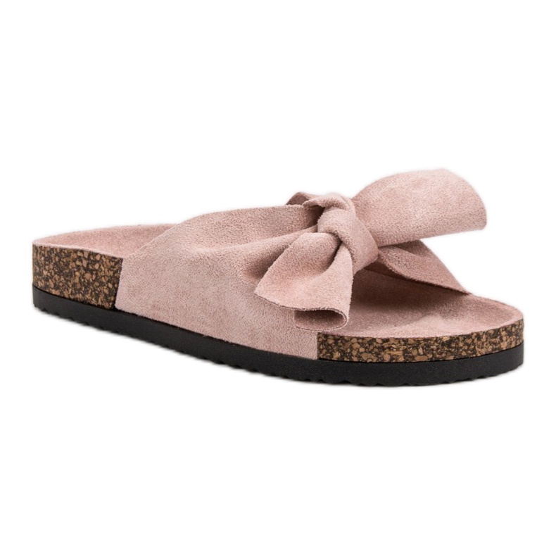 Chinelos VINCEZA com laço rosa 1 Chinelos VINCEZA com laço rosa 1