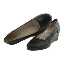 Sapatos femininos com cunha Gregors 763 pretos 5