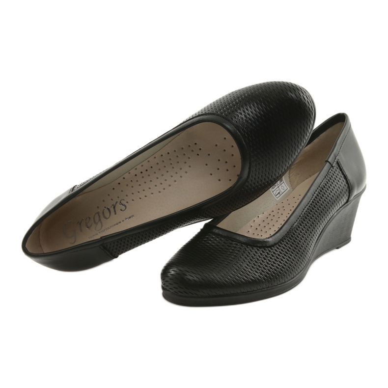 Sapatos femininos com cunha Gregors 763 pretos 5