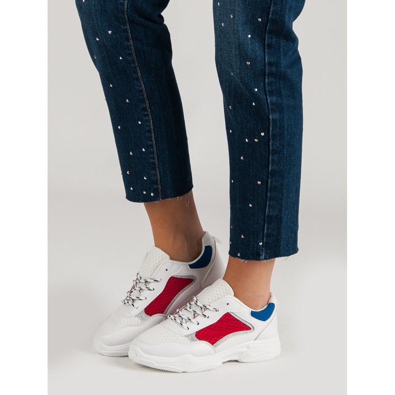 Calçados esportivos confortáveis branco multicolorido 1