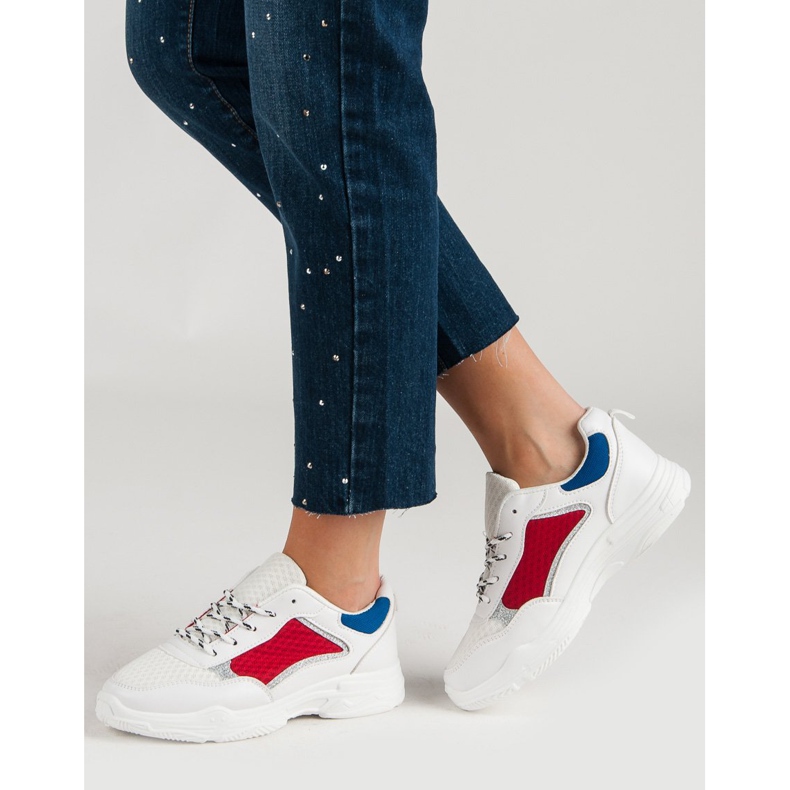 Calçados esportivos confortáveis branco multicolorido 2