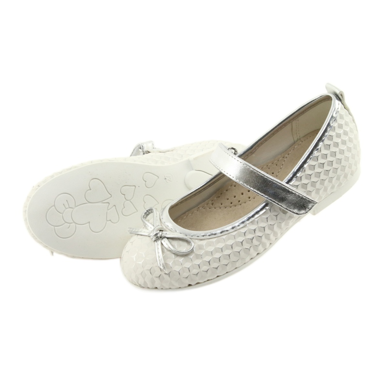 Sapatilhas de velcro para bailarinas American Club GC16 branco cinza 4