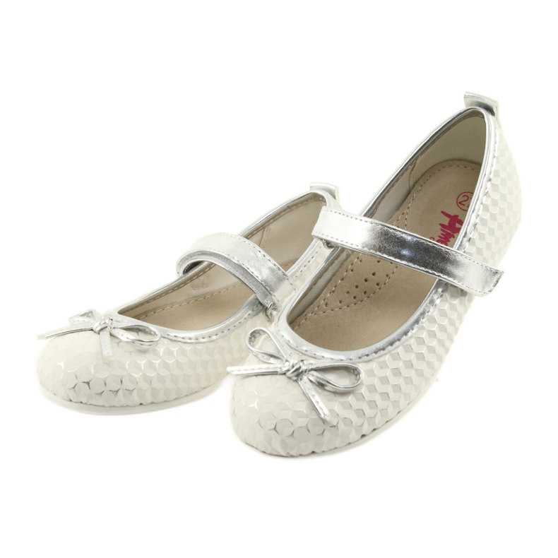 Sapatilhas de velcro para bailarinas American Club GC16 branco cinza 3