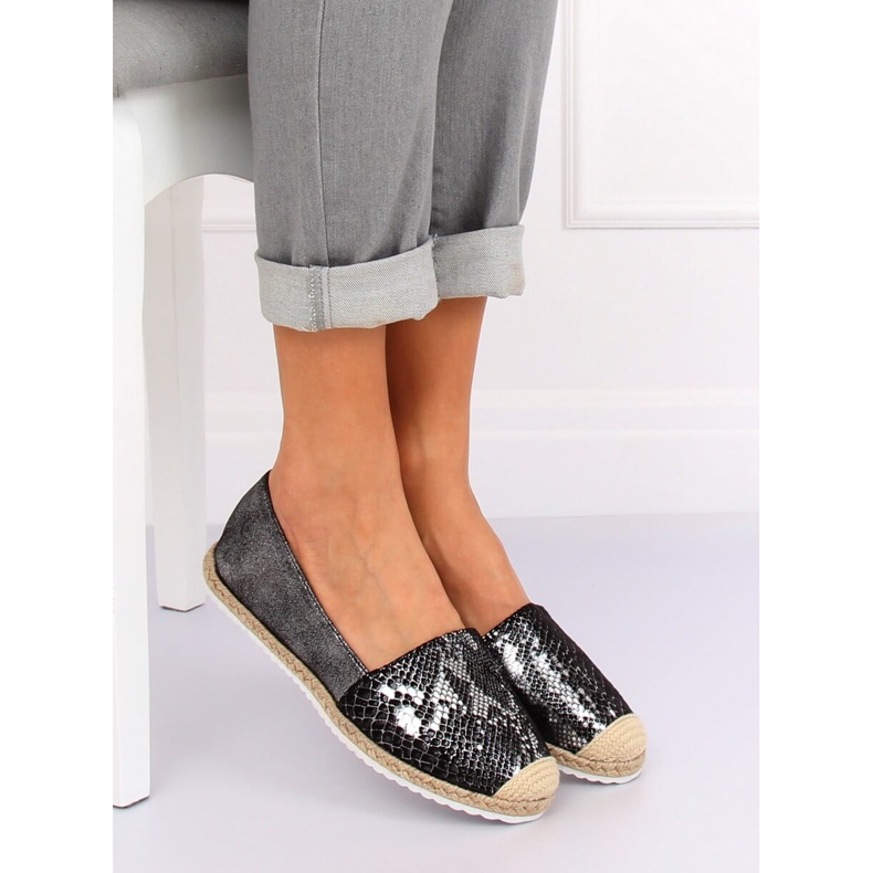 Alpercatas de pele de cobra preta 68-64 Black preto 1