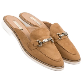 Chinelos Elegantes Femininos castanho 2