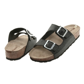 Chinelos femininos pretos Inblu NM013 pretos com partículas de prata 4