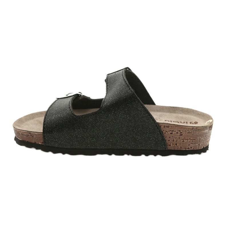 Chinelos femininos pretos Inblu NM013 pretos com partículas de prata 2